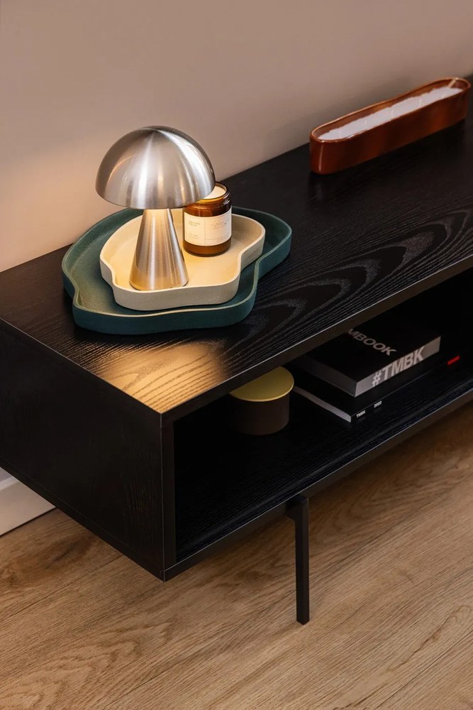 Ciemnoszara lampa stołowa LED ze ściemniaczem (wysokość 20 cm) Mush – Hübsch