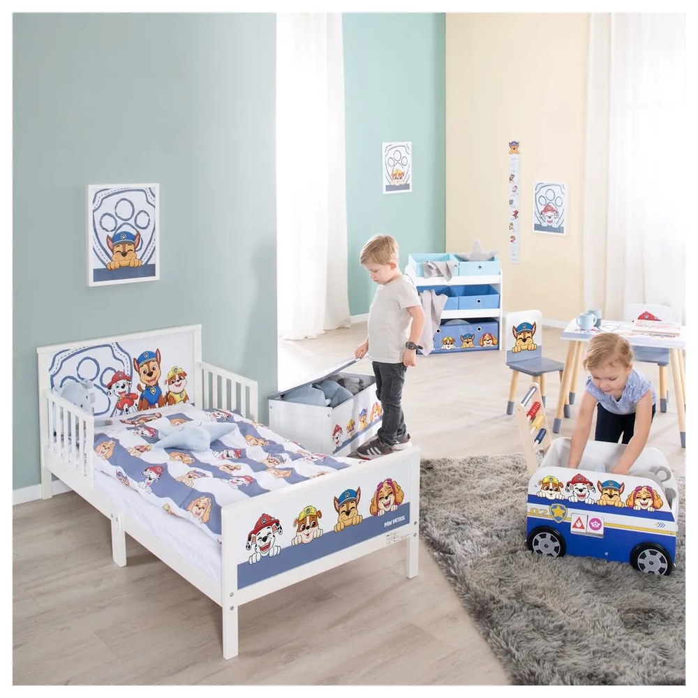 Biało-niebieskie łóżko dziecięce 70x140 cm Paw Patrol – Roba