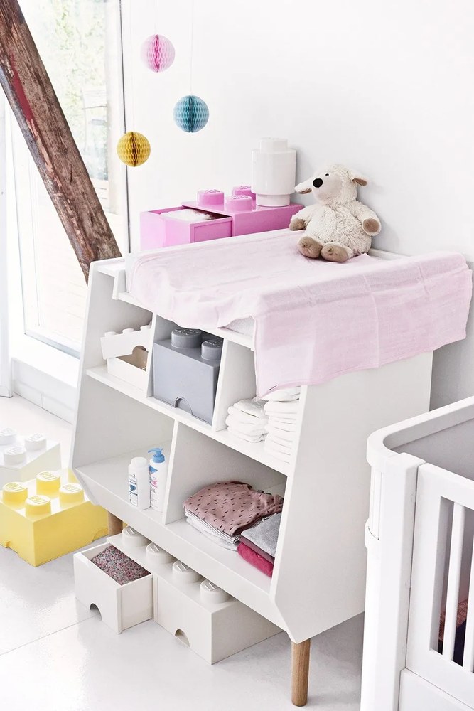 Jasnoróżowy pojemnik kwadratowy LEGO®