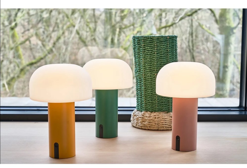 Biało-zielona lampa stołowa LED (wysokość 22,5 cm) Styles – Villa Collection