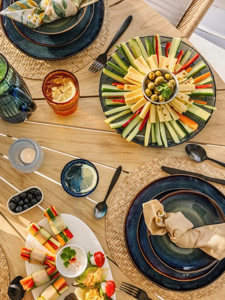 Niebieski szklany półmisek ø 30 cm Kusintha – Bitz