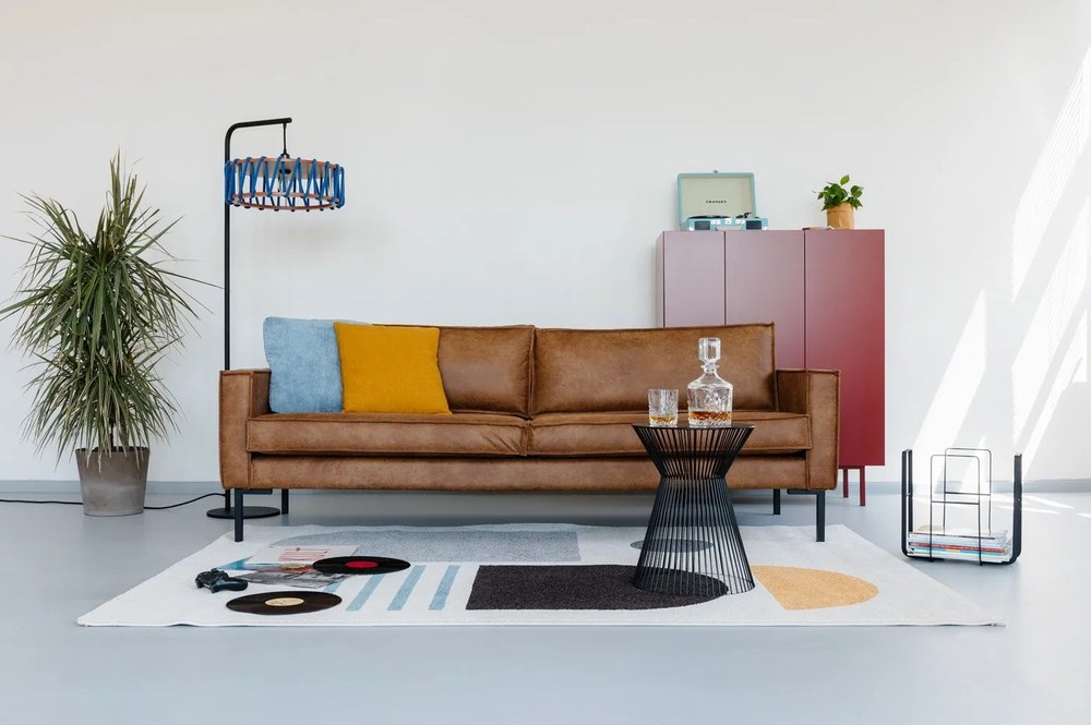 Jasnobrązowa sofa ze sztucznej skóry Scandic Rate