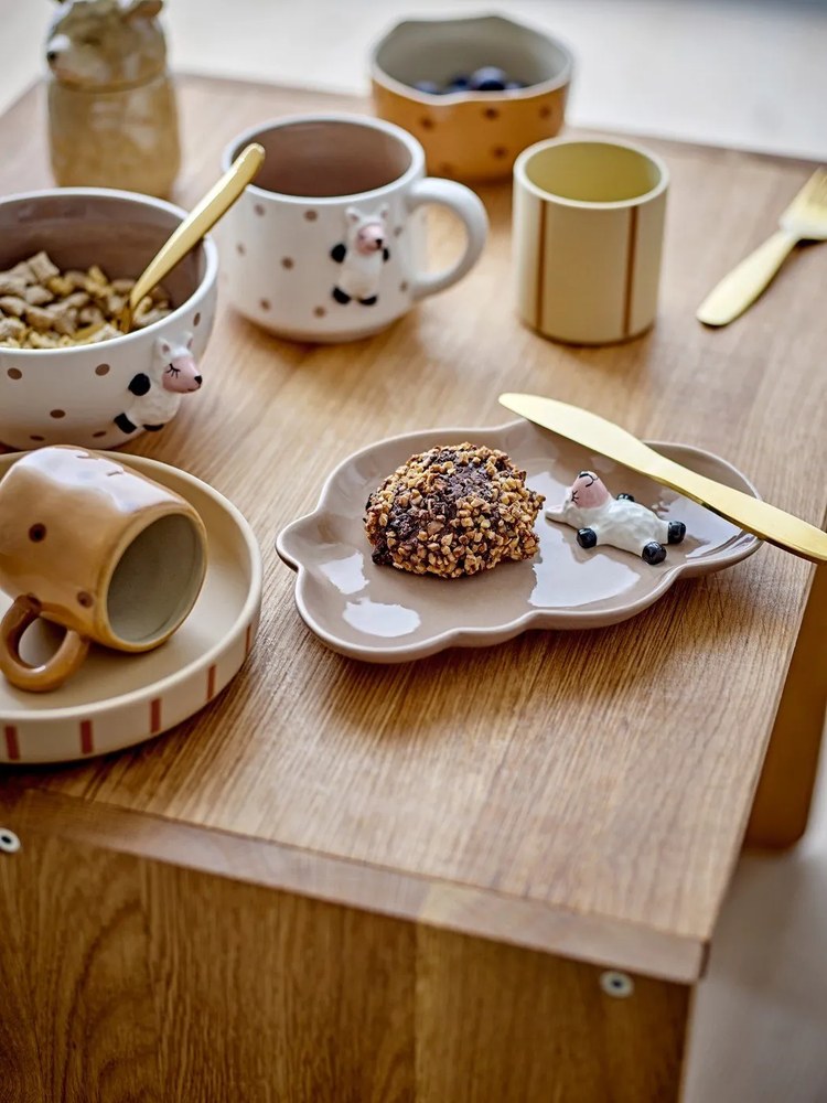 Biało-brązowa kamionkowa miska dla dzieci ø 14 cm Dolly – Bloomingville Mini