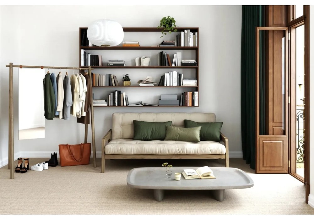 Beżowa rozkładana sofa 204 cm Grab – Karup Design