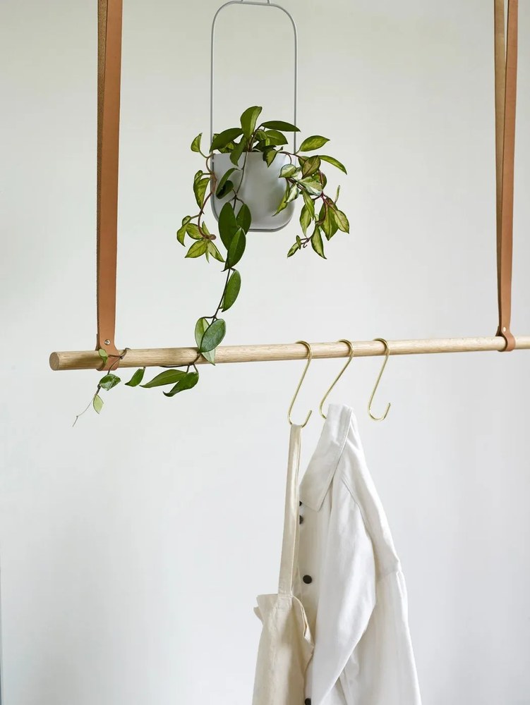 Zestaw 2 jasnoszarych wiszących żelaznych doniczek Hübsch Juro