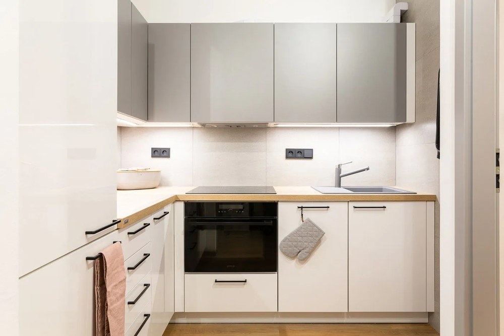 Szara bawełniana rękawica kuchenna Tiseco Home Studio