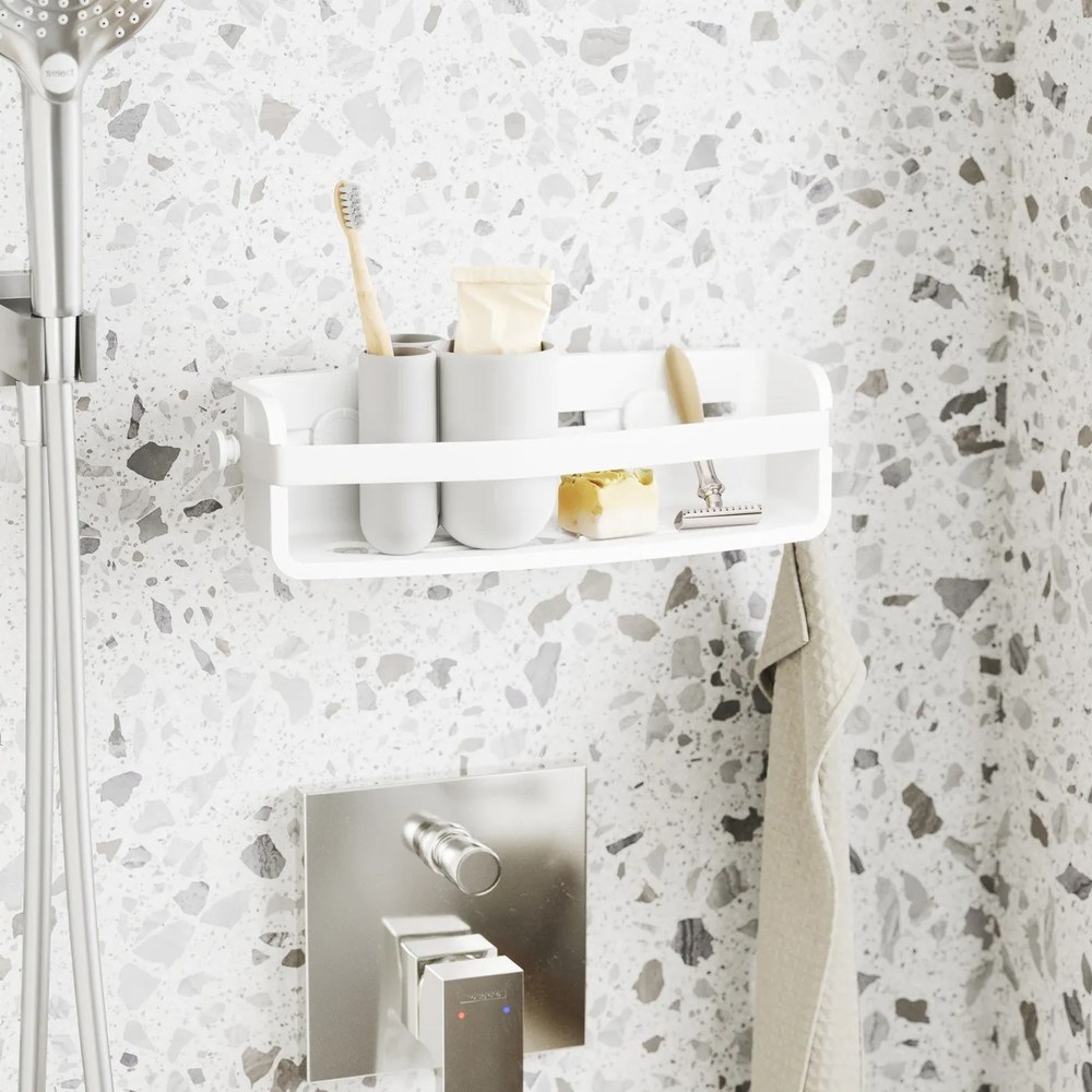 Biały plastikowy kubek na szczoteczki do zębów Touch – Umbra