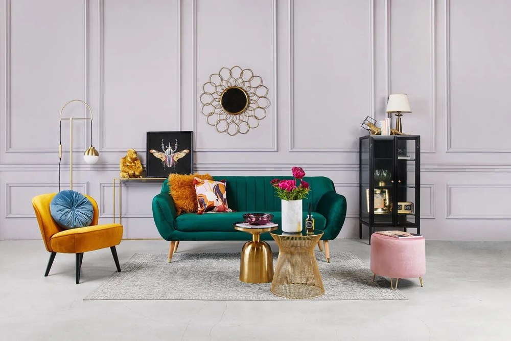 Musztardowy fotel WOOOD Sara