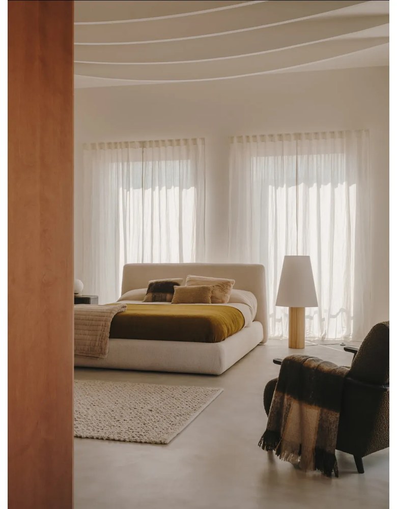 Beżowe tapicerowane łóżko dwuosobowe 160x200 cm Martina – Kave Home