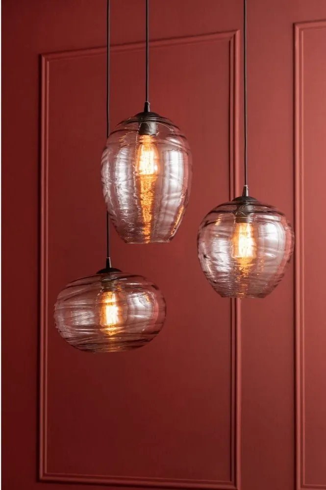 Szara szklana lampa wisząca, wys. 21 cm Sphere – Leitmotiv