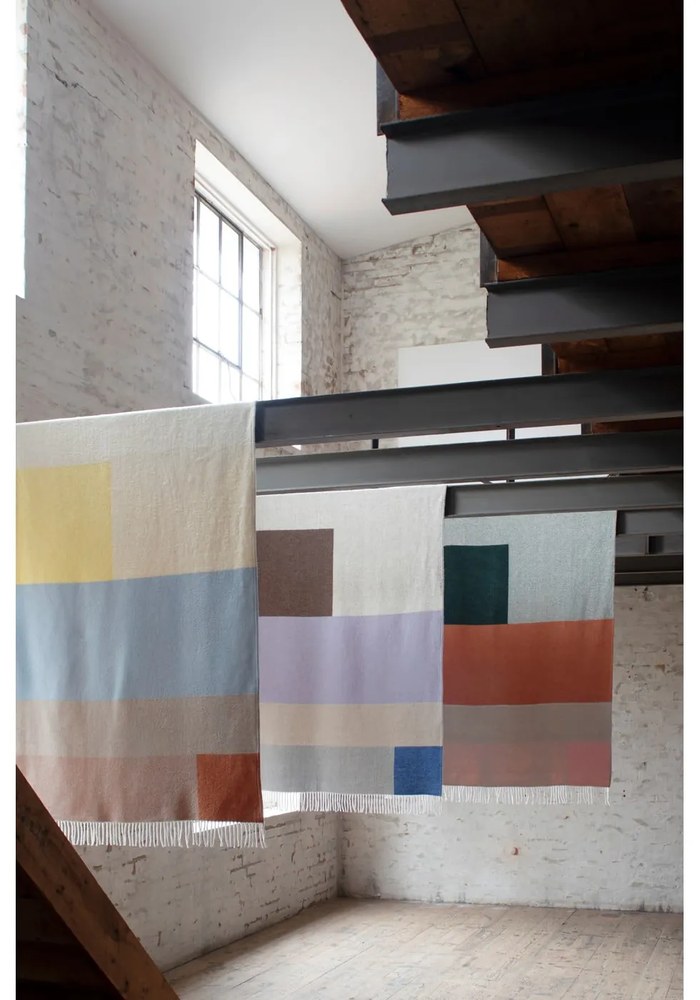 Żółto-niebieski koc 125x190 cm Brick – Mette Ditmer Denmark