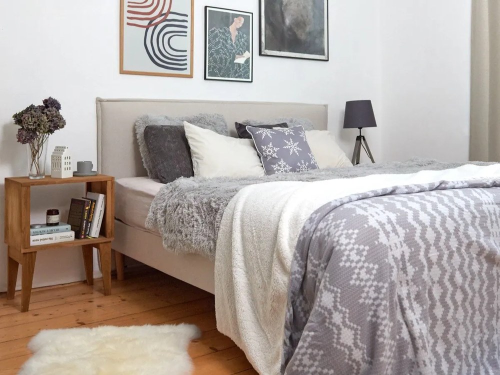 Jasnoszara pościel z mikropluszu Catherine Lansfield Cuddly, 135x200 cm