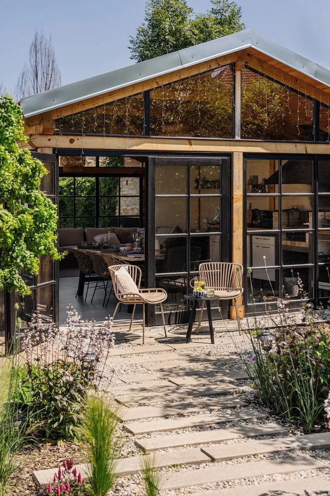 Białe/niebieskie kamionkowe miski zestaw 3 szt. 500 ml Linora – Bloomingville