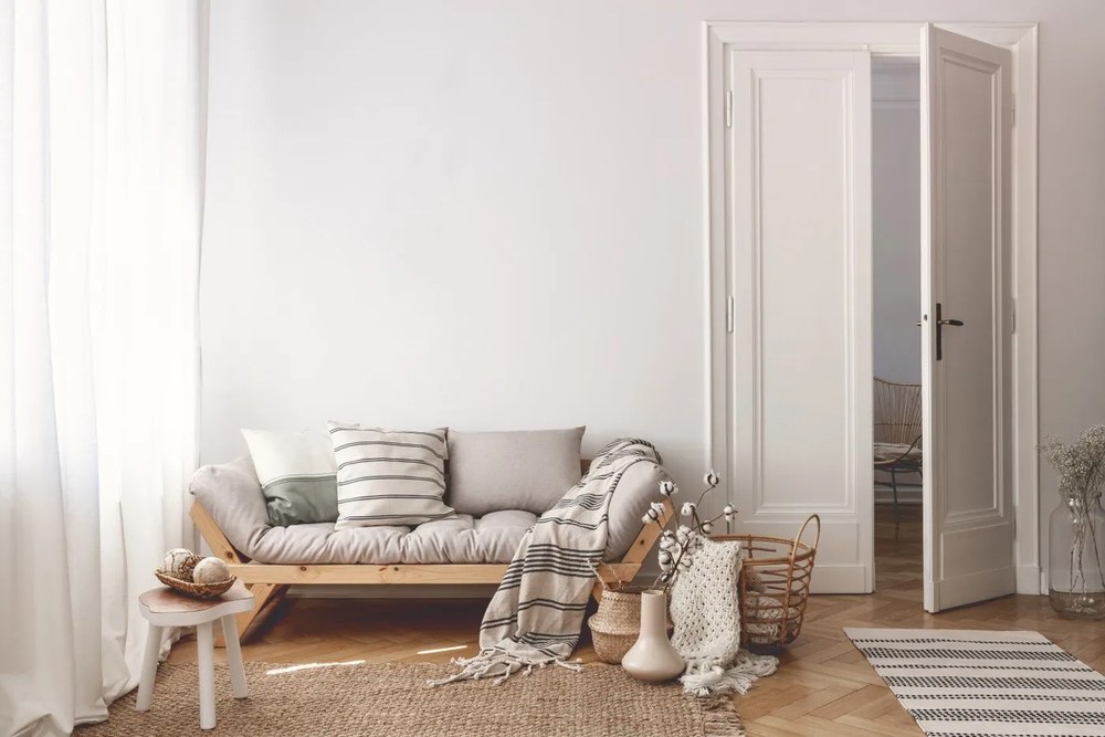 Sofa rozkładana z jasnobeżowym pokryciem Karup Design Bebop Natural