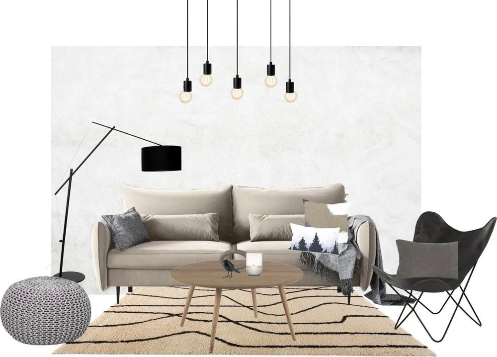 Szarobrązowy puf Bonami Essentials Jagger