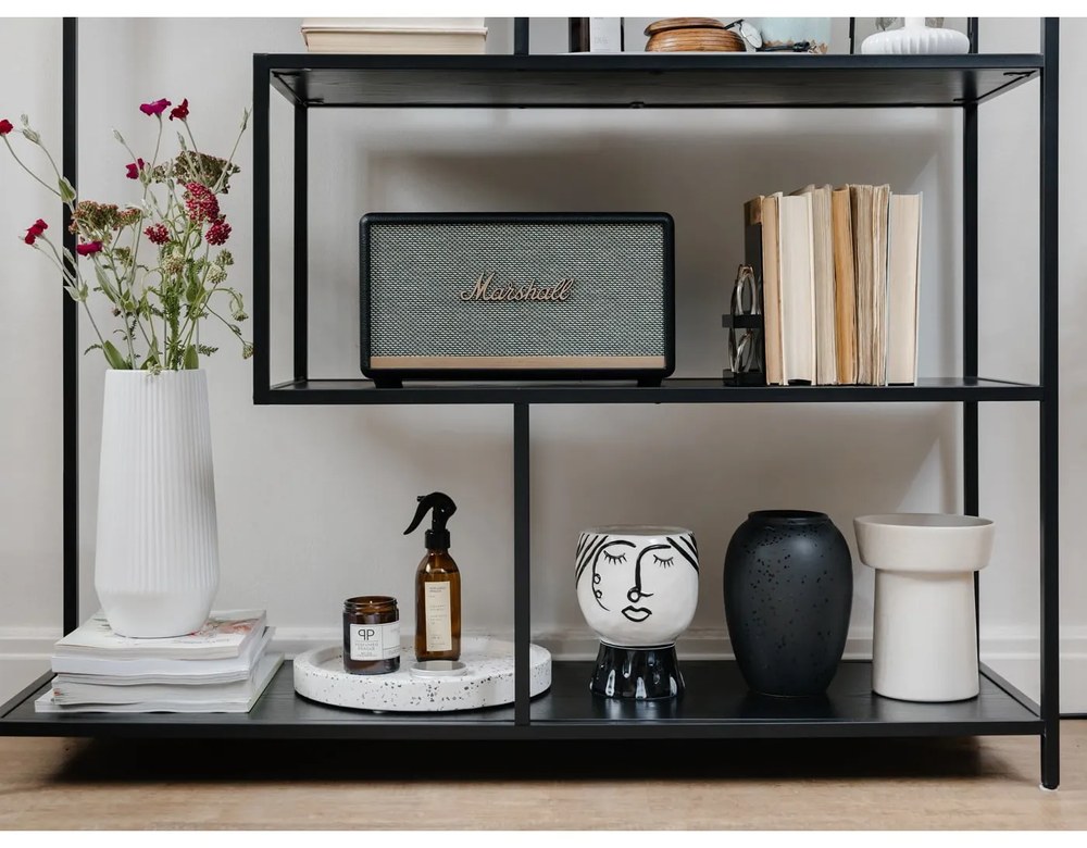 Czarno-biały porcelanowy wazon Mauro Ferretti Pot Face