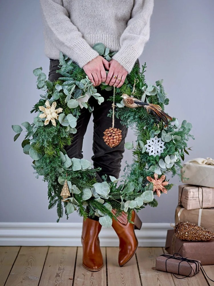 Zestaw 3 białych wiszących dekoracji świątecznych Bloomingville Otta