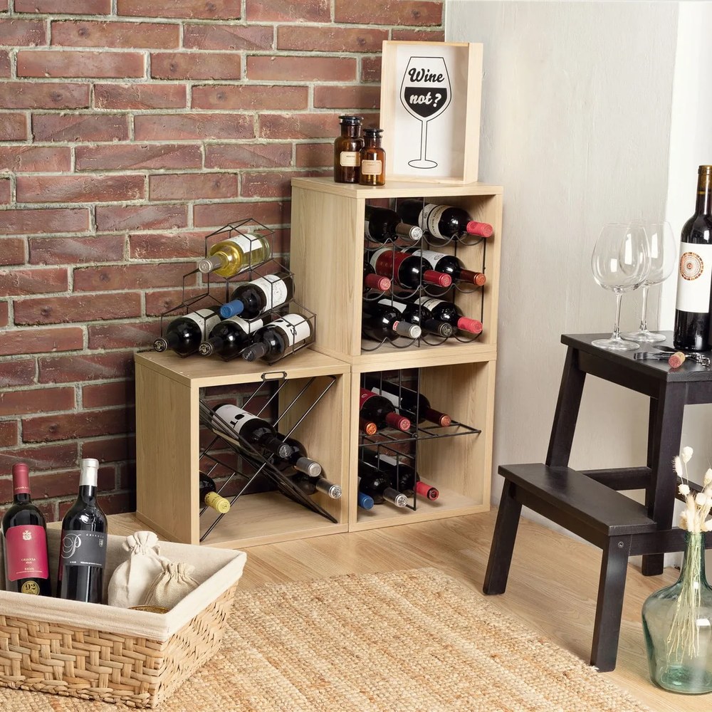 Czarny stojak na wino Compactor RackMAT