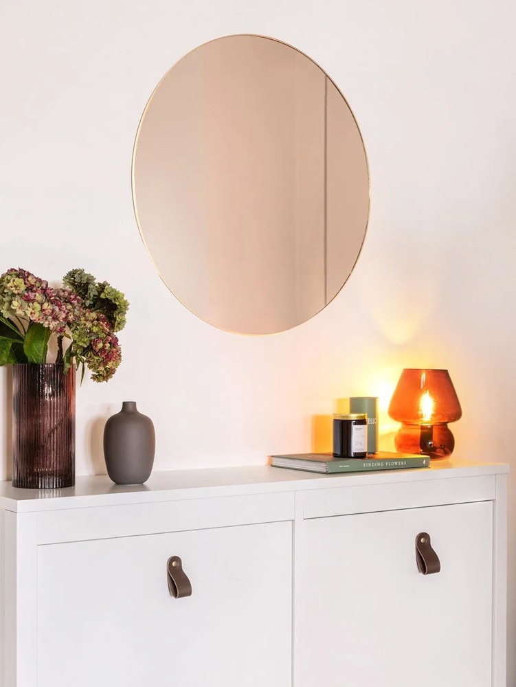 Lustro ścienne z ramą w kolorze złota House Nordic Jersey, ø 40 cm