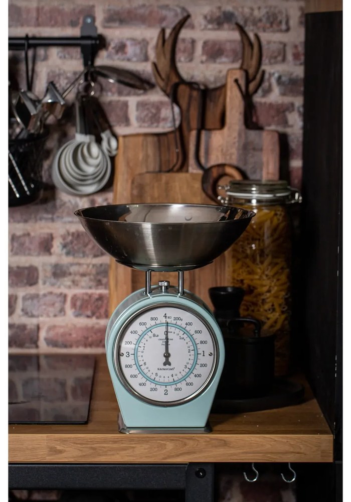 Niebieska waga kuchenna Kitchen Craft Living Nostalgia, nośność 4 kg
