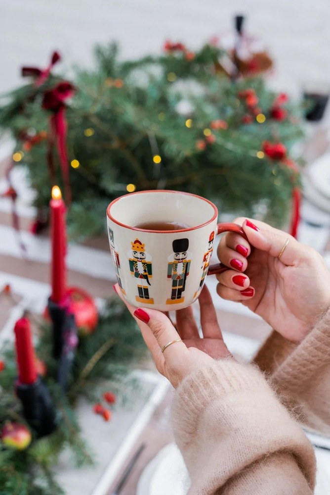 Kamionkowe kubki do cappuccino ze świątecznym motywem zestaw 2 szt. 300 ml Jolly – Bloomingville