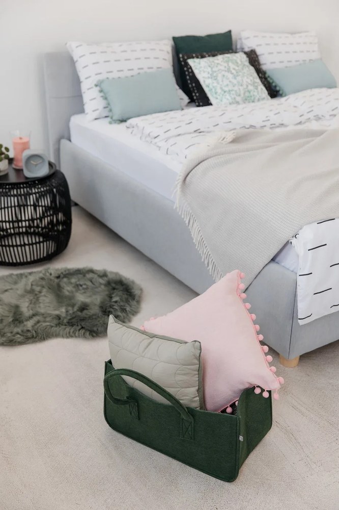 Jasnoszary pled z domieszką bawełny Euromant Ruby, 140x180 cm