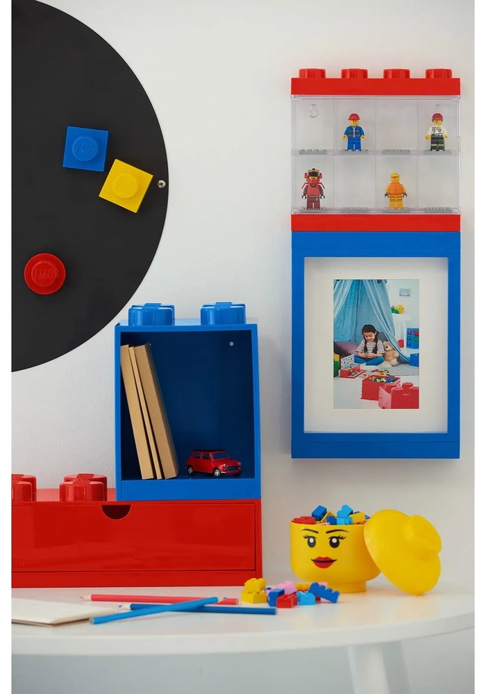 Dziecięca niebieska półka ścienna LEGO® Brick 4
