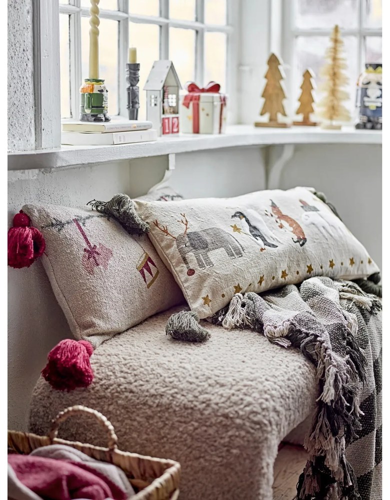 Kremowa ławka z materiału bouclé Bobbie – Bloomingville