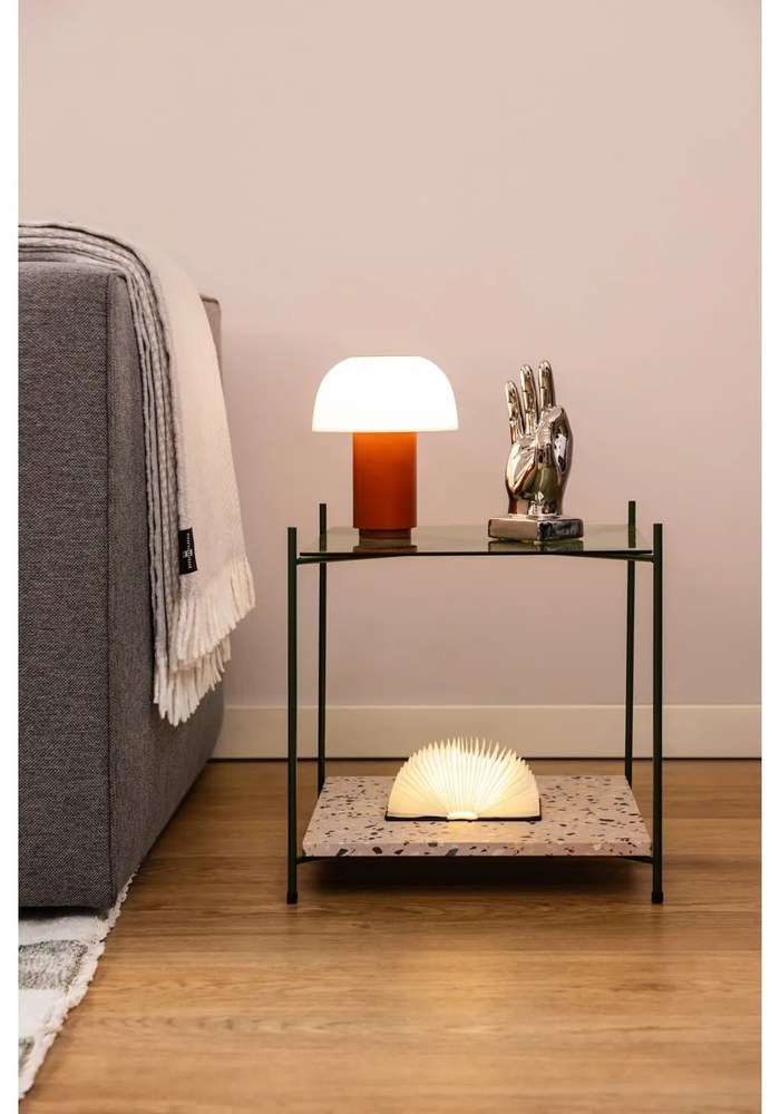 Czarna lampa stołowa LED z tekstylnym kloszem (wysokość 2,5 cm) Booklight – Gingko