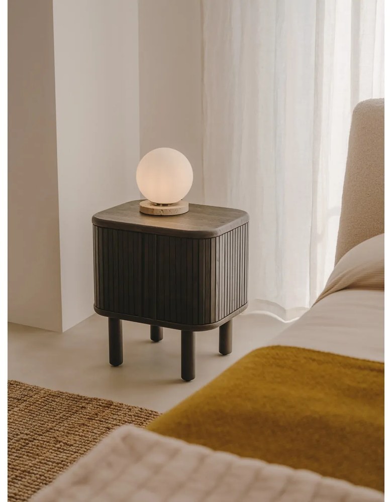 Biała lampa stołowa ze szklanym kloszem (wys. 22 cm) Malachi – Kave Home