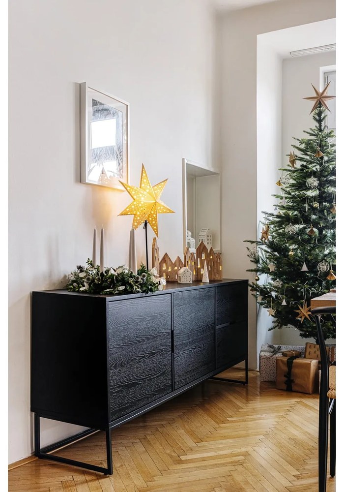 Dekoracja świetlna w kolorze złota ze świątecznym motywem ø 45 cm Glitter – Markslöjd