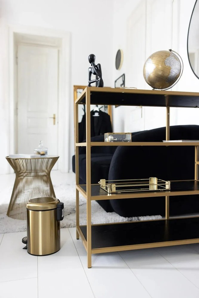 Kosz na śmieci z pedałem ze stali nierdzewnej w kolorze złota 3 l Leman – Wenko