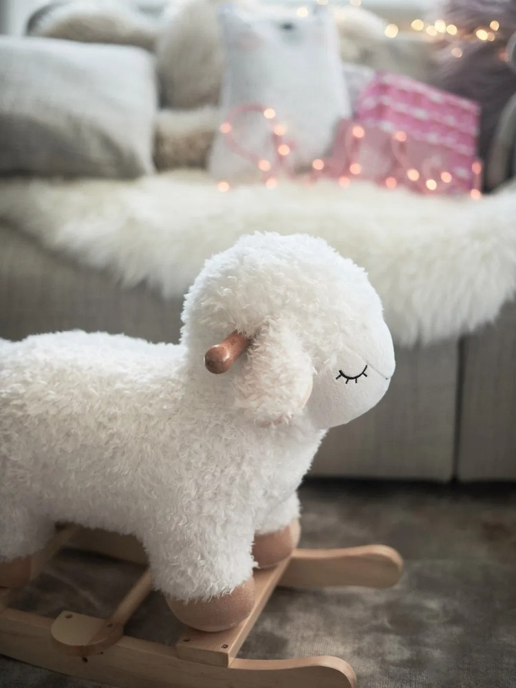 Owieczka na biegunach z bukowego drewna Bloomingville Mini Rocking Toy