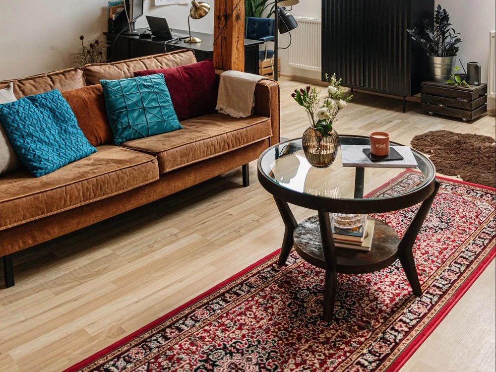 Jasnobrązowa sofa ze sztucznej skóry Scandic Rate