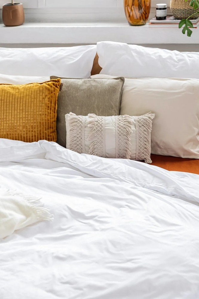 Kremowy pled z domieszką bawełny Euromant Basics, 140x180 cm