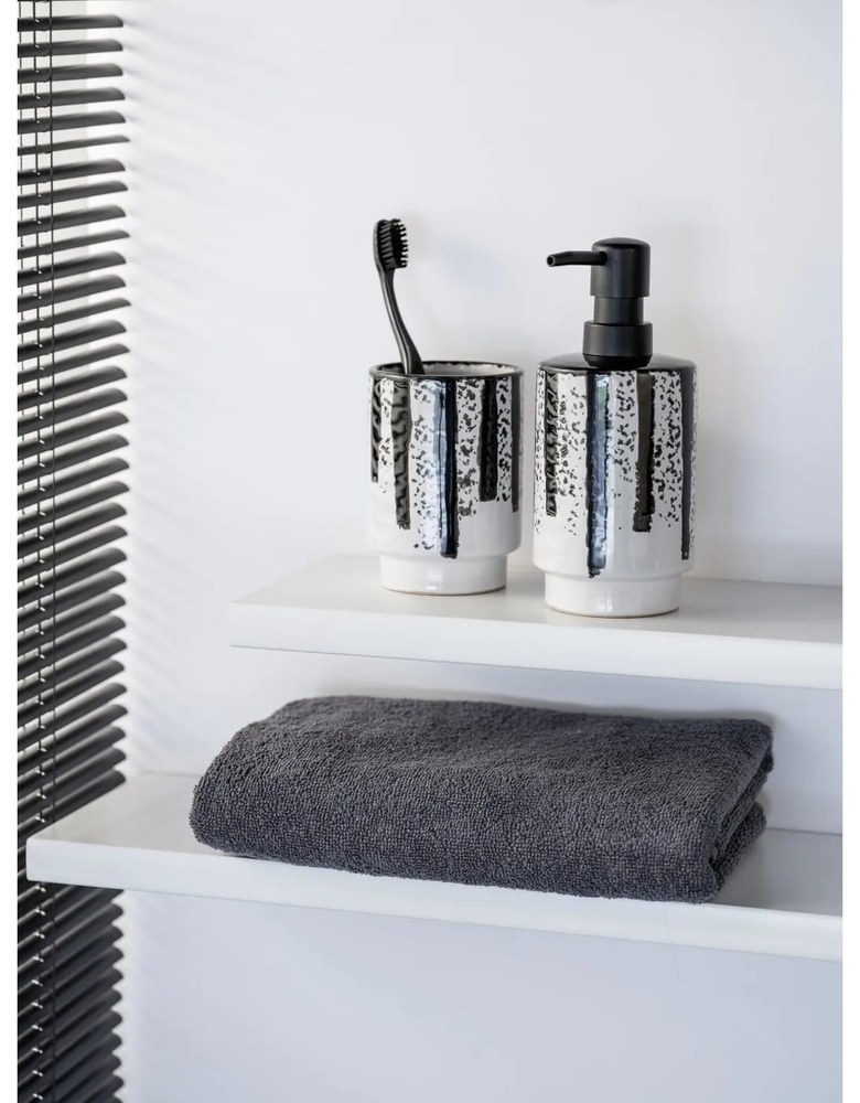 Czarno-biały ceramiczny dozownik do mydła 340 ml Subiza – Wenko