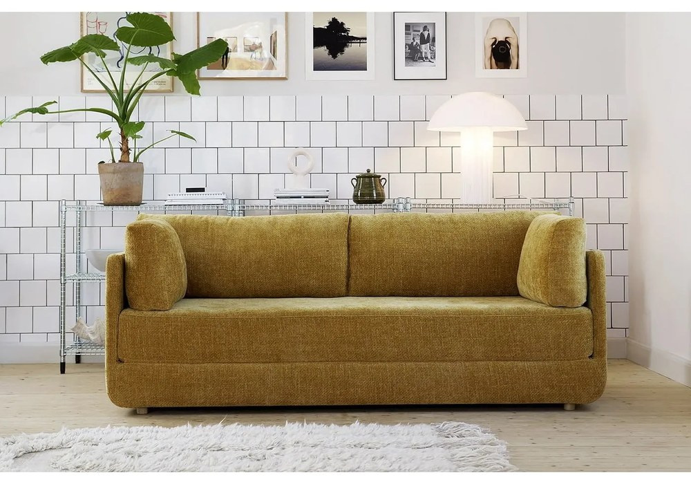 Pomarańczowa rozkładana sofa 214 cm Stiny – Sits