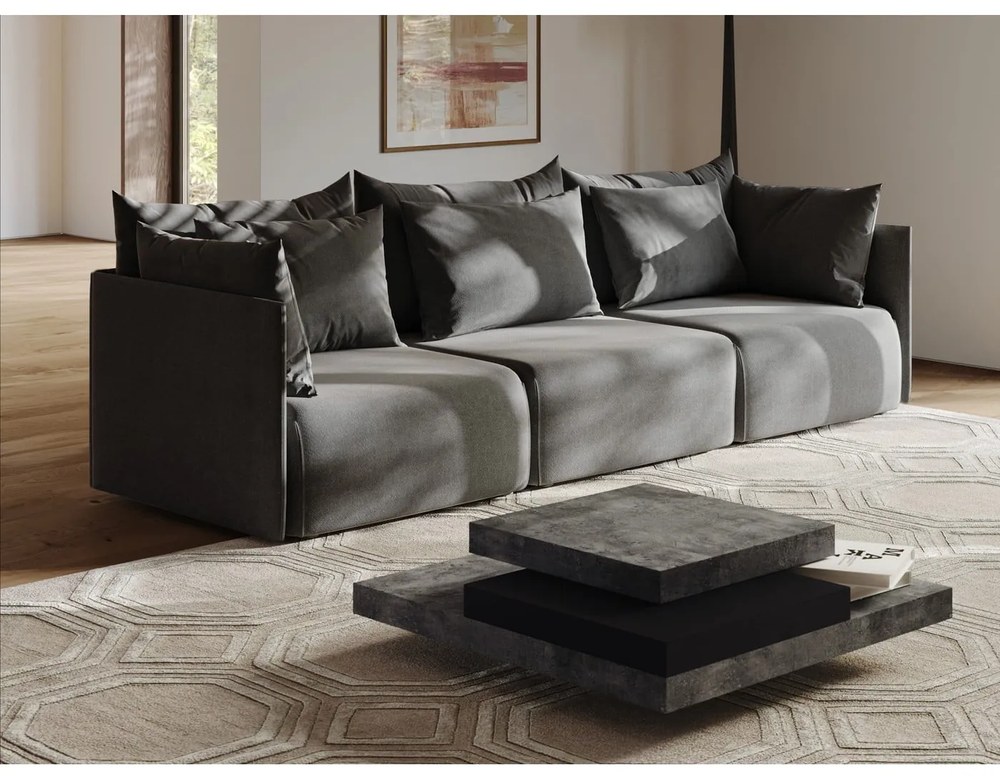 Szary stolik w dekorze betonu 110x110 cm Slate – TemaHome