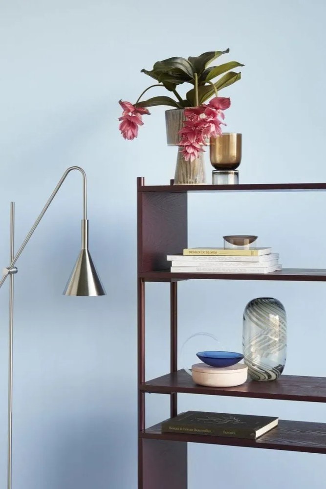 Szary szklany wazon Hübsch Lara, wys. 28 cm