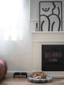 Zestaw czarnych misek dla zwierząt ze stojakiem Yamazaki Tower