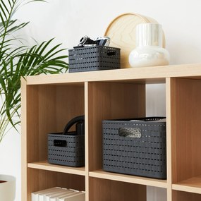 Ciemnoszary koszyk z plastiku z recyklingu Country – Rotho