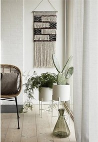 Zestaw 2 białych żelaznych doniczek na podstawkach Hübsch Haggo