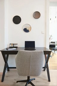 Czarny talerz z kamionki Bloomingville Neri, ø 23 cm