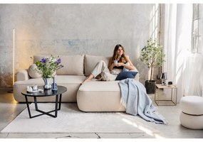 Biały puf z materiału bouclé Milford – House Nordic