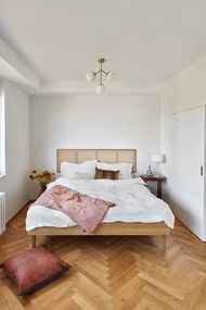 Lampa stołowa w kolorze bieli i mosiądzu Markslöjd Sober