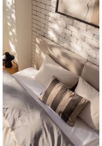 Szaro-beżowa pościel dwuosobowa z bawełny renforcé z prześcieradłem 4-częściowa 200x220 cm – Mila Home