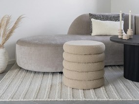 Beżowy puf z materiału bouclé Brooklyn – House Nordic