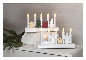 Biały świecznik LED Star Trading Julia, wys. 15 cm