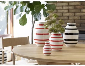 Czarno-biały kamionkowy wazon Kähler Design Omaggio, wys. 30,5 cm