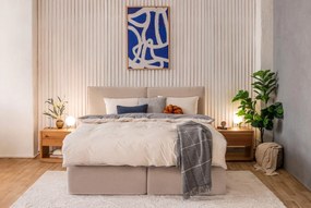 Szaro-beżowa pościel dwuosobowa z bawełny renforcé z prześcieradłem 4-częściowa 200x220 cm – Mila Home